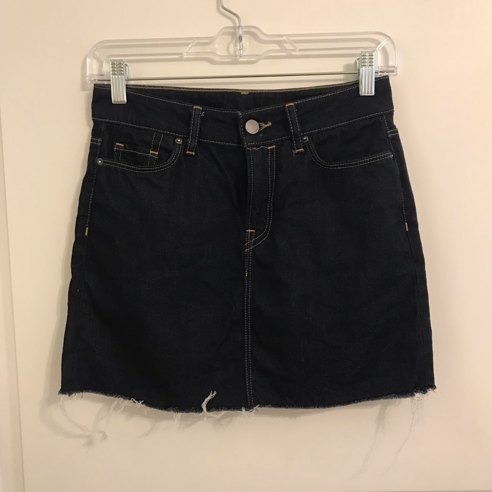NWOT All Saints denim mini skirt size 2 dark wash